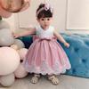 Baby Girls Christmas Embroidery Lace Dresses Infant Easter Halloween Wedding Formal Event Dress(Pink,24M) view 2