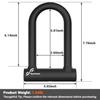 Sportneer Bike Lock: Heavy Duty Anti Theft Bike U Lock with 5ft Security Steel Cable - 17mm Shackle Bicycle U-Locks with Keys & Sturdy Mounting Bracket for Road, Mountain, Electric & Folding Bike view 3