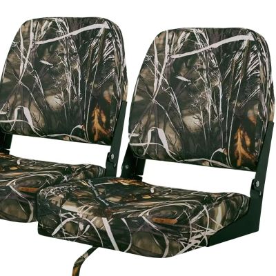 Seamander Low Back Boat Seats, Folding Boat Seats With Stainless Steel Screws,Aluminum Hinges&Padded,Fishing Boat Seat, Multiple Color Options (2-Pack)