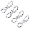 MroMax Fixed Eye Hook,304 Stainless Steel 0 Carabiner Lock Boat Clip Hook 98mm Length Silver Tone 4pcs view 1