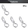 MroMax Fixed Eye Hook,304 Stainless Steel 0 Carabiner Lock Boat Clip Hook 98mm Length Silver Tone 4pcs view 4