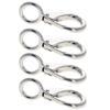 MroMax Fixed Eye Hook,316 Stainless Steel 0 Carabiner Lock Boat Clip Hook 70mm Length Silver Tone 4pcs view 1