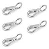 MroMax Fixed Eye Hook,304 Stainless Steel 0 Carabiner Lock Boat Clip Hook 83mm Length Silver Tone 5pcs view 1