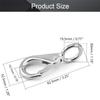 MroMax Fixed Eye Hook,304 Stainless Steel 0 Carabiner Lock Boat Clip Hook 83mm Length Silver Tone 5pcs view 2