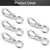 MroMax Fixed Eye Hook,304 Stainless Steel 0 Carabiner Lock Boat Clip Hook 83mm Length Silver Tone 5pcs view 3