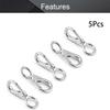 MroMax Fixed Eye Hook,304 Stainless Steel 0 Carabiner Lock Boat Clip Hook 83mm Length Silver Tone 5pcs view 4