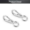 MroMax Fixed Eye Hook,304 Stainless Steel 0 Carabiner Lock Boat Clip Hook 83mm Length Silver Tone 4pcs view 3