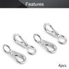 MroMax Fixed Eye Hook,304 Stainless Steel 0 Carabiner Lock Boat Clip Hook 83mm Length Silver Tone 4pcs view 4