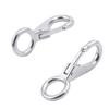 MroMax Fixed Eye Hook,304 Stainless Steel 0 Carabiner Lock Boat Clip Hook 98mm Length Silver Tone 2pcs view 1