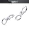 MroMax Fixed Eye Hook,304 Stainless Steel 0 Carabiner Lock Boat Clip Hook 98mm Length Silver Tone 2pcs view 3