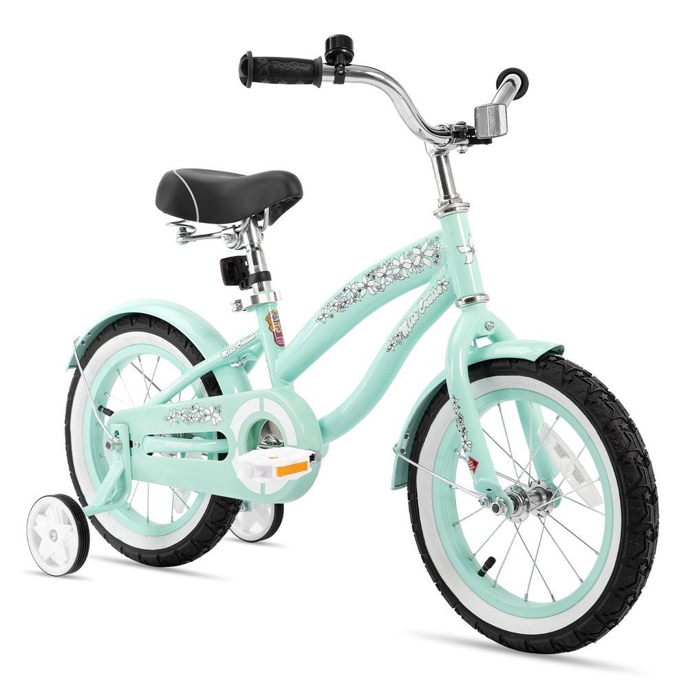 JOYSTAR 14 Inch Kids Bike with Training Wheels for Ages 3-5 Years Old Girls Toddler Bike Beach Cruiser Kids Bicycle Green
