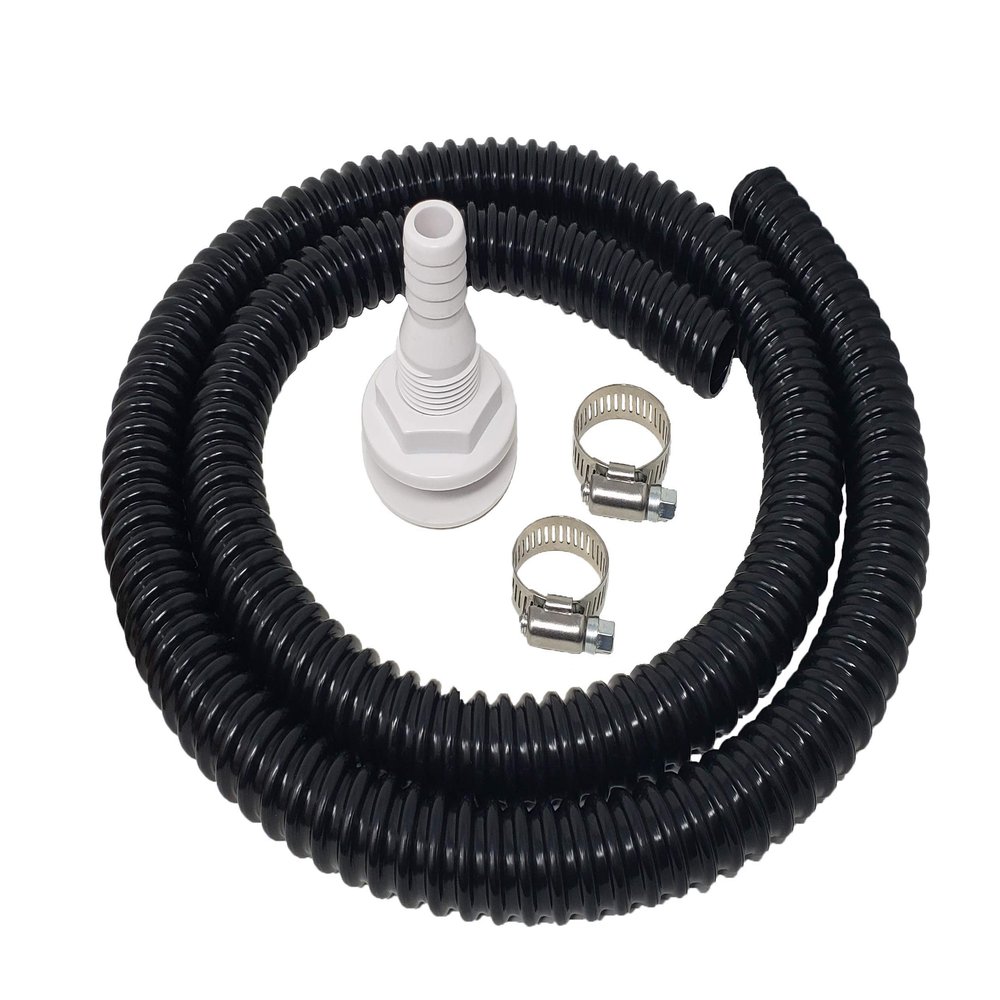 Bilge Pump Hose Kit | 5 FT Premium Quality Kinkfree Flexible PVC Hose | Includes 2 Hose Clamps and Thru-Hull Fitting