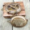 Engraved Compass Antique Compass Custom Gift Brass Compass Gift for Graduation, Anniversary, Baptism, Retirement - Vintage Style Working Compass (Engraved with Wooden Box) view 2