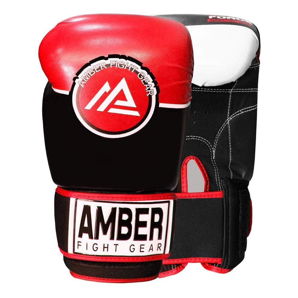 Force Boxing Gloves for Training, Sparring, Kickboxing, Muay Thai  Durable PU, Multi-Layer Foam, Wrist Support, Punching Bag & Mitts Gloves, Red/Black, 12oz