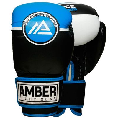Force Boxing Gloves for Training, Sparring, Kickboxing, Muay Thai Durable PU, Multi-Layer Foam, Wrist Support, Punching Bag & Mitts Gloves, Blue/Black, 12oz