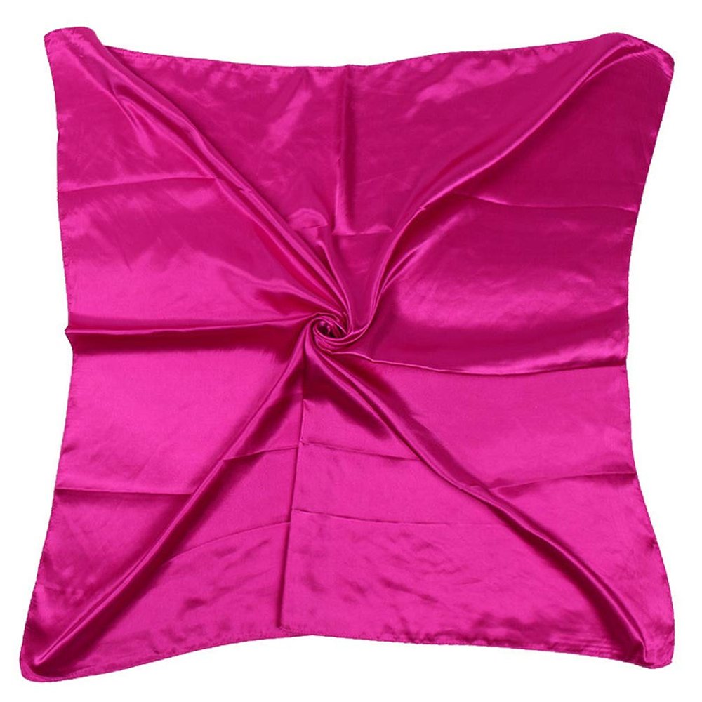 35" Womens Large Satin Square Scarf Silk Feeling Hair Wrapping Gift Headscarf Scarves Rose Red