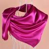 35" Womens Large Satin Square Scarf Silk Feeling Hair Wrapping Gift Headscarf Scarves Rose Red view 4