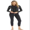 TianMaiGeLun Plus Size Women 2 Pieces Patchwork Long Sleeve Rash Guard Swimsuit UPF 50+ Surf Swimwear Sport Burkinis (Black White, XL) view 1