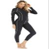 TianMaiGeLun Plus Size Women 2 Pieces Patchwork Long Sleeve Rash Guard Swimsuit UPF 50+ Surf Swimwear Sport Burkinis (Black White, XL) view 2