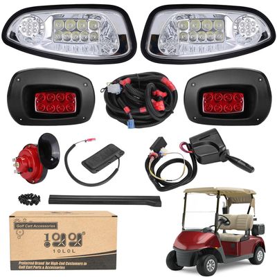 10L0L Headlights and Tail Light Kit for EZGO RXV 2008-2015 Golf Cart, with Turn Signal Switch Horn Button, Blinker & Brake Light Switch Pad