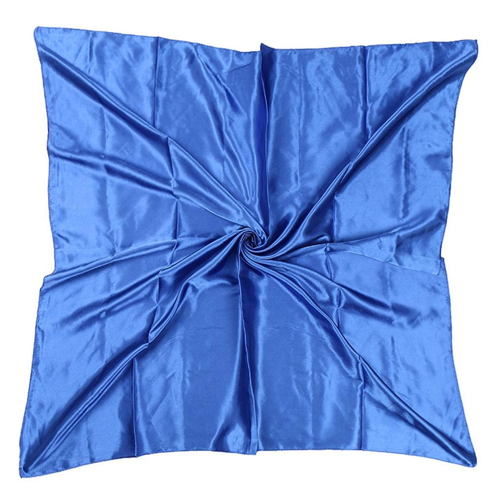 35" Womens Large Satin Square Scarf Silk Feeling Hair Wrapping Gift Headscarf Scarves Royal Blue