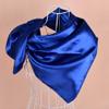 35" Womens Large Satin Square Scarf Silk Feeling Hair Wrapping Gift Headscarf Scarves Royal Blue view 4