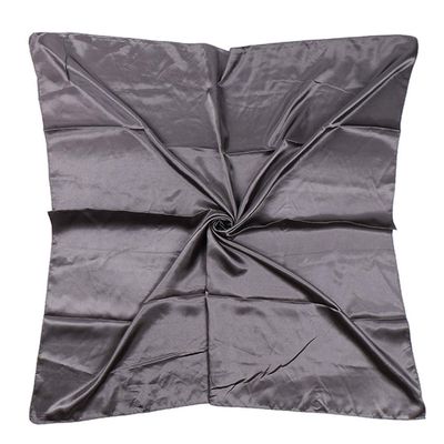 35" Womens Large Satin Square Scarf Silk Feeling Hair Wrapping Gift Headscarf Scarves Dark Gray