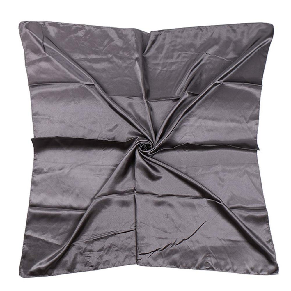 35" Womens Large Satin Square Scarf Silk Feeling Hair Wrapping Gift Headscarf Scarves Dark Gray