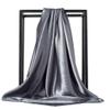 35" Womens Large Satin Square Scarf Silk Feeling Hair Wrapping Gift Headscarf Scarves Dark Gray view 2