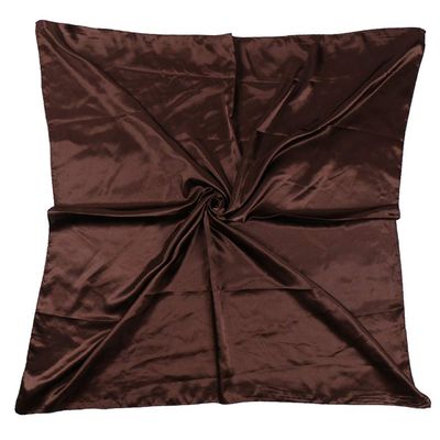 35" Womens Large Satin Square Scarf Silk Feeling Hair Wrapping Gift Headscarf Scarves Coffee