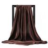 35" Womens Large Satin Square Scarf Silk Feeling Hair Wrapping Gift Headscarf Scarves Coffee view 2