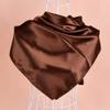 35" Womens Large Satin Square Scarf Silk Feeling Hair Wrapping Gift Headscarf Scarves Coffee view 4