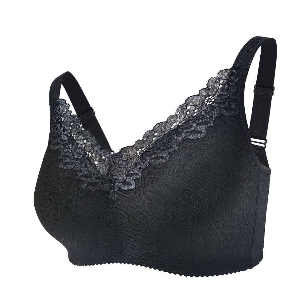Sendyou Women Everyday Bra for Mastectomy Silicone Breast Inserts Black