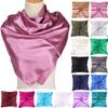 35" Womens Large Satin Square Scarf Silk Feeling Hair Wrapping Gift Headscarf Scarves Brown view 4
