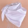 35" Womens Large Satin Square Scarf Silk Feeling Hair Wrapping Gift Headscarf Scarves White view 4