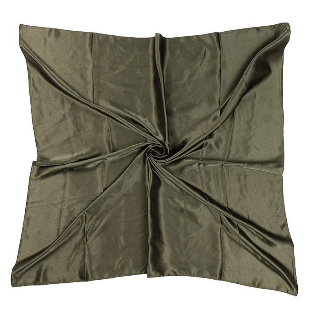 35" Womens Large Satin Square Scarf Silk Feeling Hair Wrapping Gift Headscarf Scarves Army Green