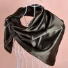 35" Womens Large Satin Square Scarf Silk Feeling Hair Wrapping Gift Headscarf Scarves Army Green view 4