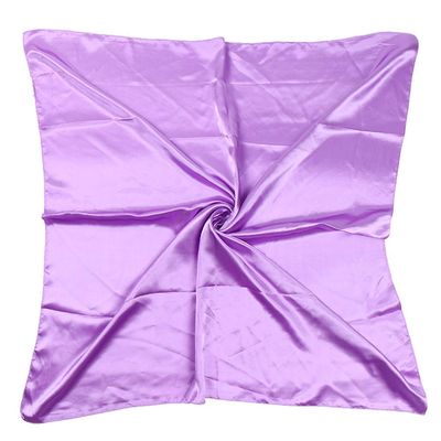 35" Womens Large Satin Square Scarf Silk Feeling Hair Wrapping Gift Headscarf Scarves Light Purple