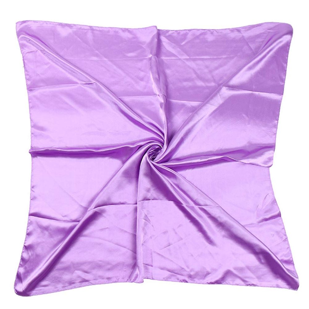 35" Womens Large Satin Square Scarf Silk Feeling Hair Wrapping Gift Headscarf Scarves Light Purple