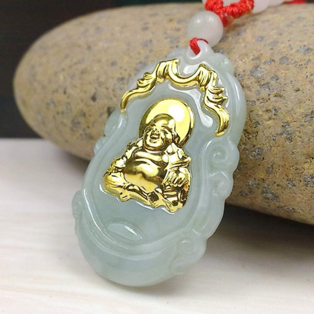 EASTCODE Unisex Buddha Gold Jade Pendant Discount Good Luck Necklace for Women Men