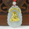 EASTCODE Unisex Buddha Gold Jade Pendant Discount Good Luck Necklace for Women Men view 3