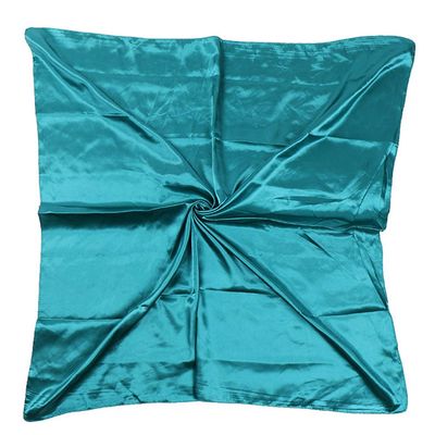 35" Womens Large Satin Square Scarf Silk Feeling Hair Wrapping Gift Headscarf Scarves Cyan Blue