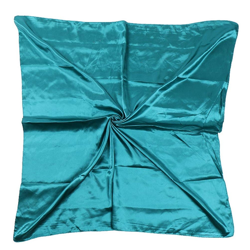 35" Womens Large Satin Square Scarf Silk Feeling Hair Wrapping Gift Headscarf Scarves Cyan Blue