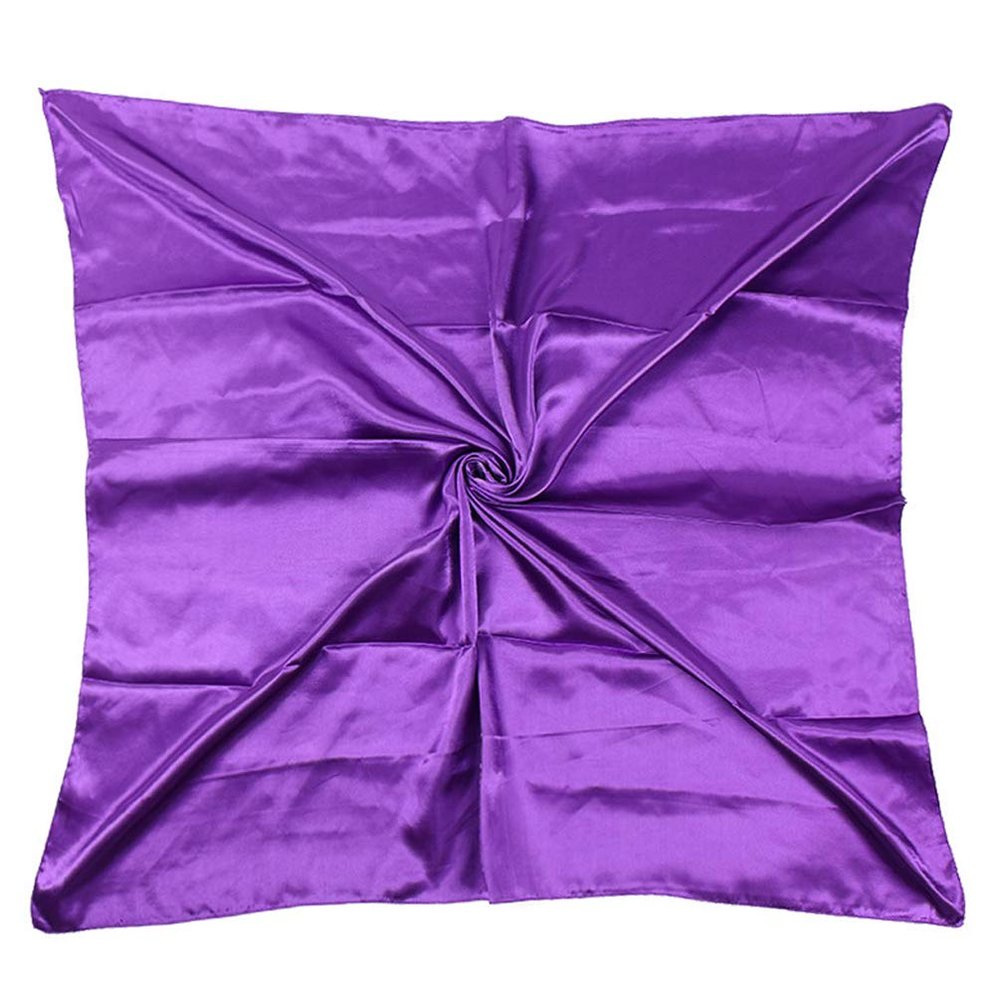35" Womens Large Satin Square Scarf Silk Feeling Hair Wrapping Gift Headscarf Scarves Purple