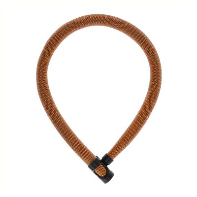 ABUS Chain Lock IVERA Chain 7210 - Bicycle Lock with Highly Flexible IvyTex Synthetic Fibre Coating - ABUS Security Level 8-110 cm - Orange