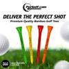 3  Bamboo Golf Tees, Customizable Golf Tees with 27 Characters for Messages Imprinted in Black, Essential Equipment & Ideal Gift for Golfers, Pack of 1000, Assorted Mix view 2