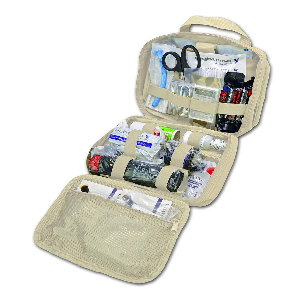 Lightning X Rip-Away Officer's Patrol Tactical Gunshot & Trauma IFAK Kit w/Headrest Mount (Fill Kit Only (No Bag))