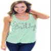 It's My Birthday! Rhinestone Women's Flowy Racerback Tank Top - Small - Mint Green view 3