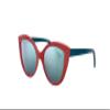 Vogue Eyewear Unisex Kids VJ2003 Cat Eye Sunglasses, Top Red/Blue Mirrored White, 46 mm view 1