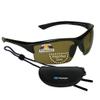 proSPORT Polarized Bifocal Sunglasses +2.50 Amber Lens Black Frame Men and Women Zipper Hard case and Sunglass Retainer Included